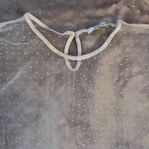 Sheer Ruffle Top - Lavender - Picture 4 of 4